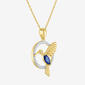 Gemstone Classics™ Lab-Grown Sapphire Hummingbird Circle Pendant - image 2
