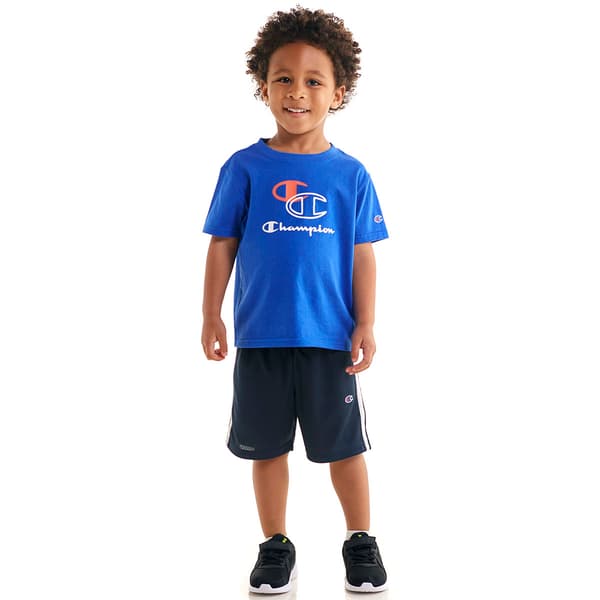 Toddler Boy Champion&#40;R&#41; Solid Tee & Side Stripe Mesh Shorts Set
