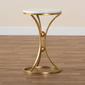 Baxton Studio Tarmon Gold Metal End Table w/ Marble Tabletop - image 7