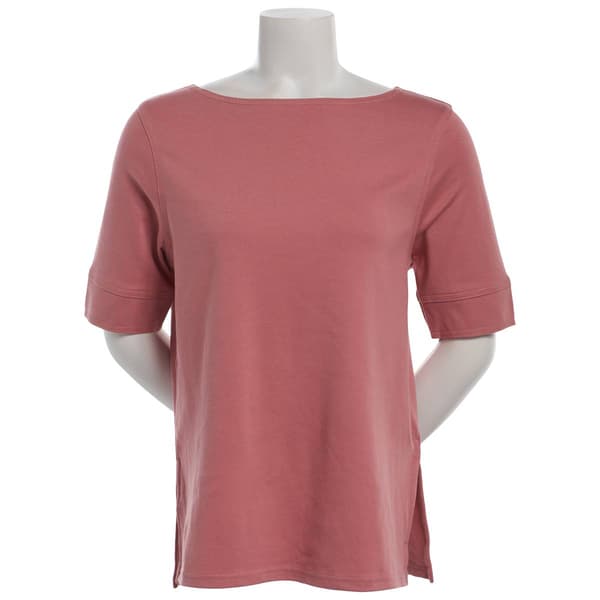 Petite Architect(R) Elbow Sleeve Boat Neck Tee - image 
