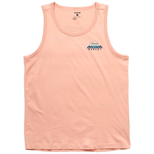 Young Mens Hurley Striped Sunrise Graphic Tank Top