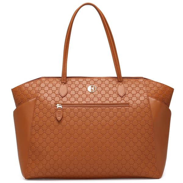 ELLE Compass Vegan Leather Monogram Weekender Tote Bag