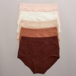 Womens Rene Rofe(R) 5pk. Mufing Top Brief Panties - 179366H5-BMOEP