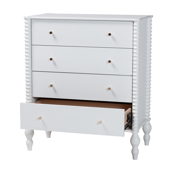 Baxton Studio Callison Spindle 4-Drawer Vertical Chest
