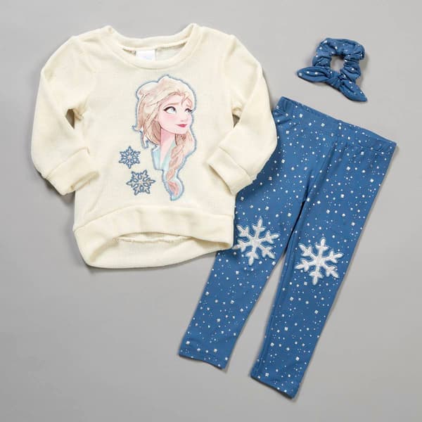 Toddler Girl Disney&#40;R&#41; Frozen Elsa Top & Leggings w/ Scrunchie - image 