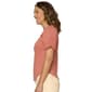 Petite Democracy Short Ruch Sleeve V Neck Stripe Blouse - image 3