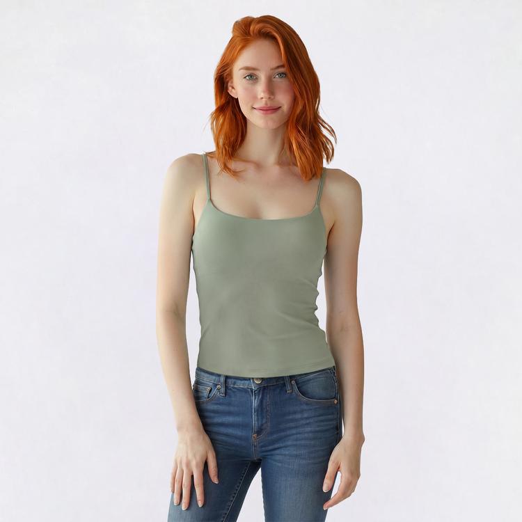 Juniors No Comment Spaghetti Strap Tank Top w/ Mold Cup