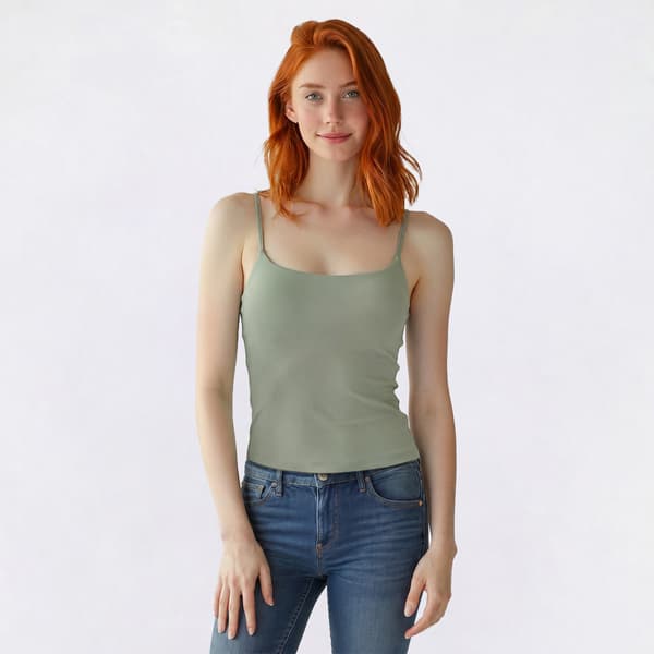 Juniors No Comment Spaghetti Strap Tank Top w/ Mold Cup