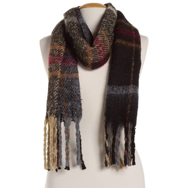 Womens Steve Madden Metallic Plaid Scarf - image 