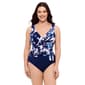 Womens Leilani Midnight Floral Ruffle Sash One Piece Swimsuit - image 1