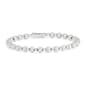 Rhodium Plated Crystal & Stripe Bead Coil Bracelet - image 1