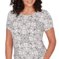 Womens Emaline Key Items Short Sleeve Scroll Medallion Blouse - image 4