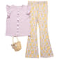 Girls (7-12) BTween® Flutter Sleeve Top w/ Roses Print Leggings - image 2