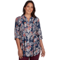 Plus Size Ruby Rd. Must Haves Kensington Floral Button Front Top - image 1