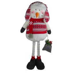 Northlight Plush Snowman w/ a Present Bag Christmas Figure