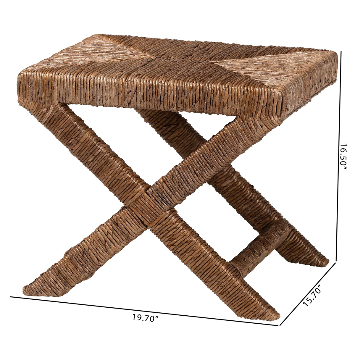 bali & pari Alda Woven Seagrass Ottoman