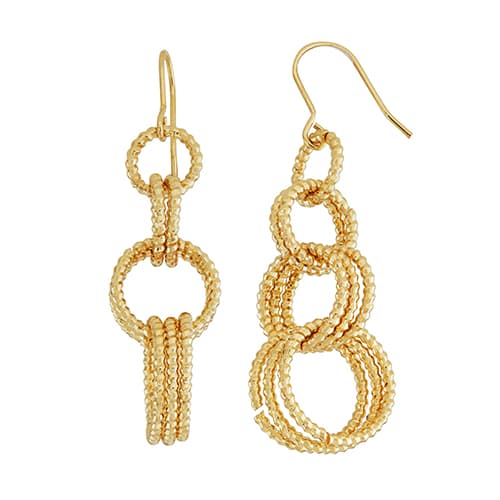 Fine Faux 14kt. Gold Plated Multi-Link Drop Earrings