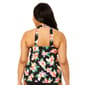 Plus Size Leilani Bamboo Beach Floral H-Back Tankini Swim Top - image 2