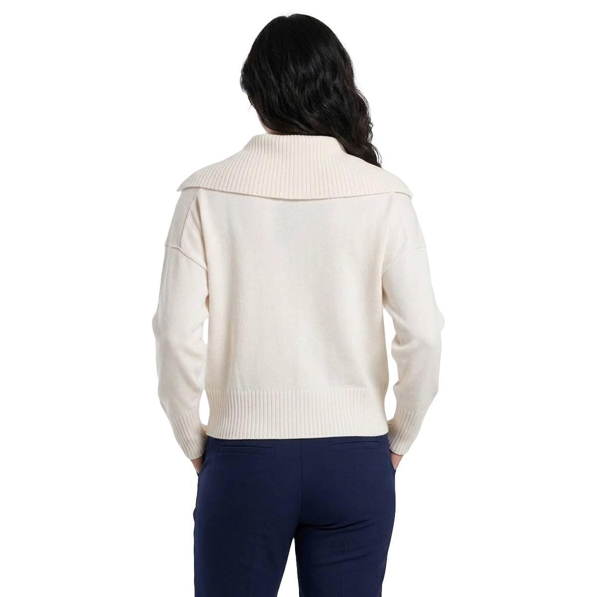 Womens Nautica Long Sleeve Solid Shawl Color Sweater