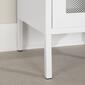 South Shore Crea White Metal Mesh 1-Door End Table - image 7