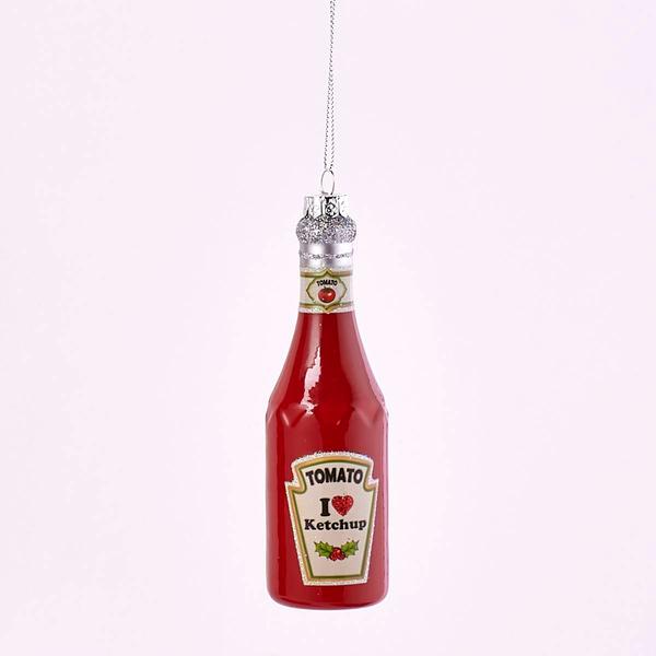 Glass Ketchup Bottle Ornament - image 