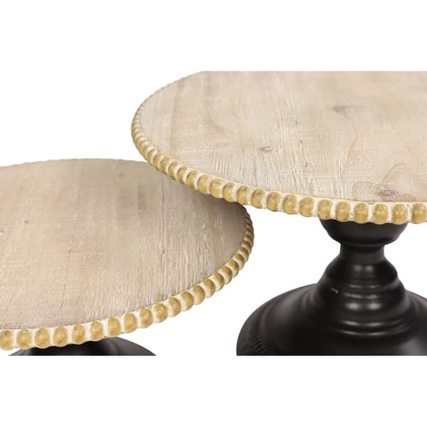 9th &amp; Pike® Natural Wood Beaded Trim Trays - Set of 2