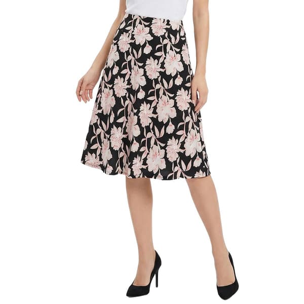 Womens NY Collection Knee Length Floral Skirt