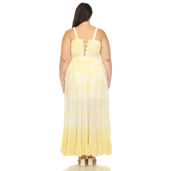 Plus Size White Mark Smocked Ruffle Maxi Dress