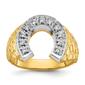Mens Diamond Classics&#40;tm&#41; 10kt. Two-Tone Horseshoe Diamond Ring - image 1