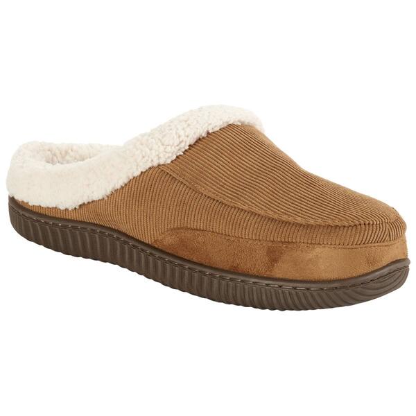 Mens Haggar(R) Corduroy Clog Slippers w/ Microsuede Bumper - image 