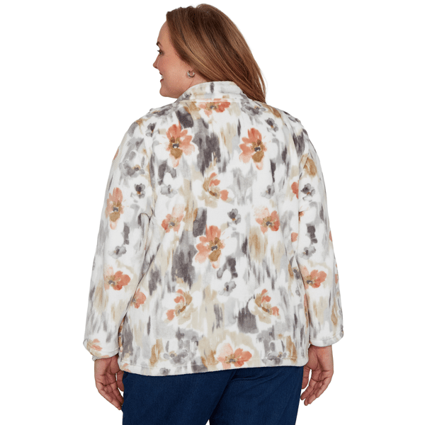 Plus Size Alfred Dunner Classics Watercolor Floral Zip Front Jack