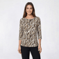 Petite Emily Daniels 3/4 Sleeve Abstract Textured Blouse - image 1