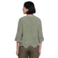 Petite Ali Miles 3/4 Sleeve Ruffle Detail Embroidery Blouse - image 2