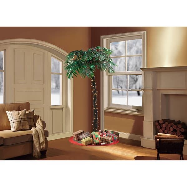 Puleo International 8ft. Pre-Lit LED Palm Tree