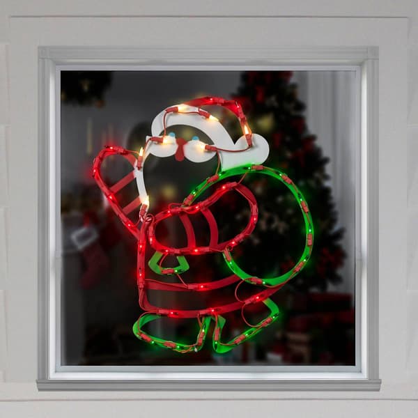 Northlight Seasonal Santa Claus with Gift Sack Window Silhouette
