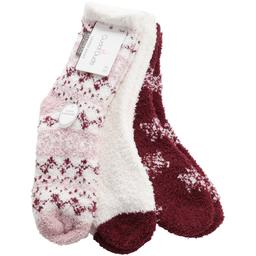 Womens Cuddl Duds(R) 3Pk Snowflake Cozies Socks
