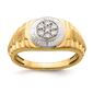 Mens Pure Fire 14kt. Two-Tone Gold Lab Grown Diamond Round Ring - image 2