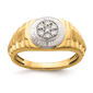 Mens Pure Fire 14kt. Two-Tone Gold Lab Grown Diamond Round Ring - image 2