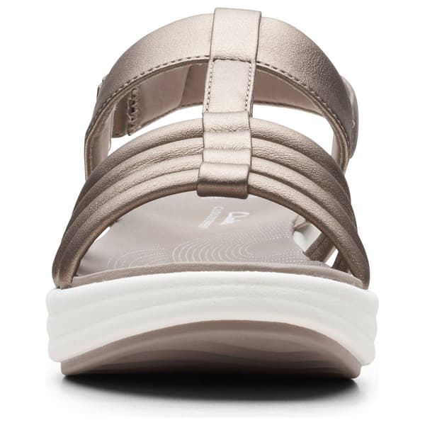 Womens Clarks® Cloudsteppers™ Drift Ease Metallic Wedge Sandals