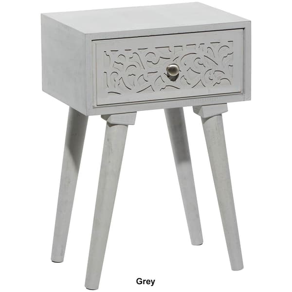 9th & Pike&#174; Wood Carved Side Table