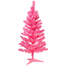 Northlight 3ft. Pink Pre-Lit Tinsel Artificial Christmas Tree
