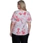 Plus Size Calvin Klein Short Sleeve Pleat Neck Floral Blouse - image 2