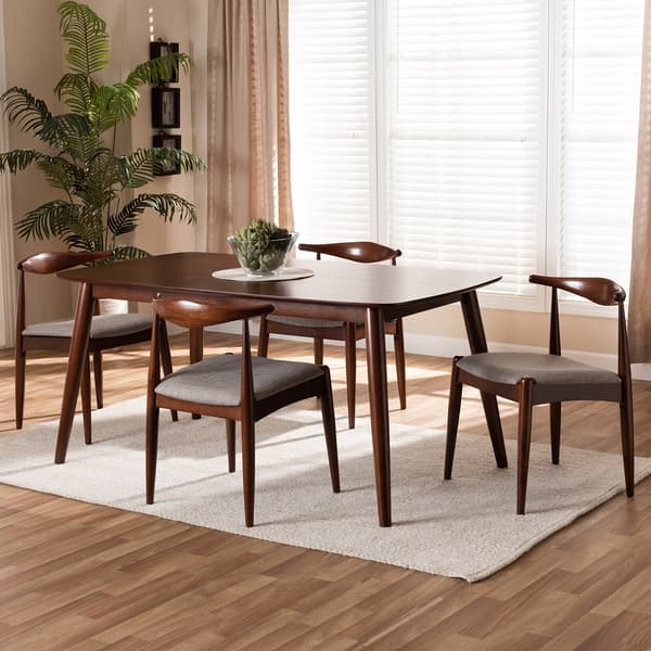 Baxton Studio Amato Mid- Century 5 Piece Dining Set