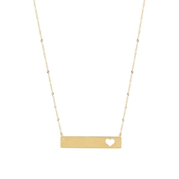 Gold Classics(tm) 14kt. Yellow Gold Cut-Out Bar Cable Chain Necklace - image 