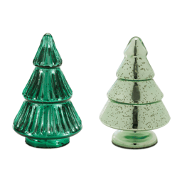 Melrose Mercury Glass Christmas Tree - Set of 2