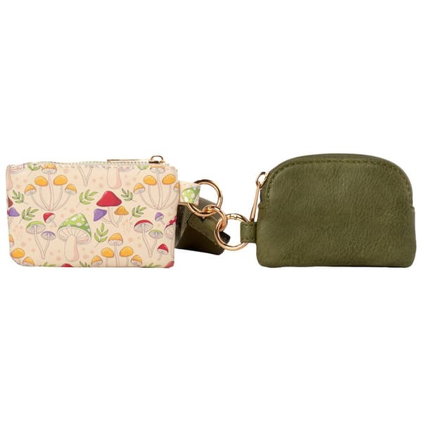 Womens DS Fashion 2 Piece Cardcase With Wristlet - Mushroom/Sage