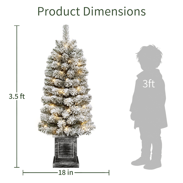 Puleo International 3.5ft. LED Spruce Christmas Trees - Set of 2