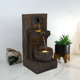 Alpine 3-Tier Cascading Fountain w/ Warm White LED Lights