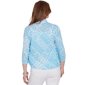 Plus Size Hearts of Palm Aqua Fresh 3/4 Sleeve Cascade Cardigan - image 2
