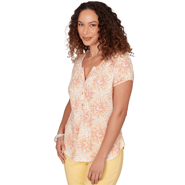 Plus Size Hearts of Palm Fun In The Sun Abstract Blouse